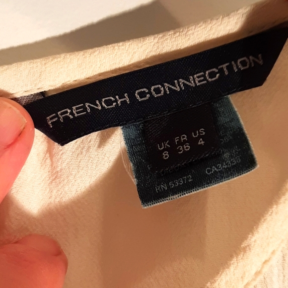 French Connection Peplum Sleeveless Embroidered Blouse, SZ 4 - Picture 3 of 11
